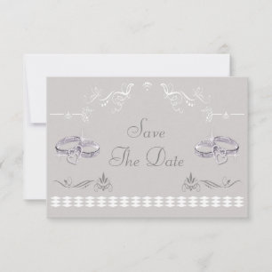 Save The Date Les alliances et les coeurs scintillants font