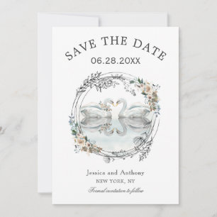 Save The Date Les cygnes Mariages romantiques sauvent la date