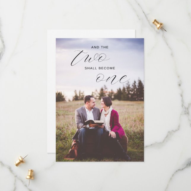 Save The Date Les Deux Deviendront Une Photo Religieuse (Devant/Arrière en situation)