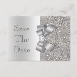 Save The Date Les diamants d'arc d'argent de Faux épargnent le