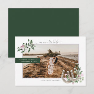Save The Date Les fer à cheval de la verdure Shamrock   Mariage 