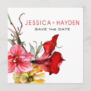 Save The Date Les fleurs d'aquarelle de Flora Botanica font