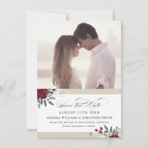 Save The Date Les fleurs romantiques sauvez la date