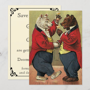 Save The Date Les ours victoriens vintages de danse font gagner