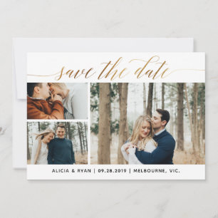 Save The Date Les photos multiples d'or font gagner la date