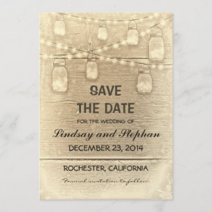 Save The Date les pots de maçon rustiques vintages sauvent la