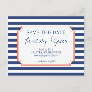 Save The Date Les rayures nautiques font gagner la date