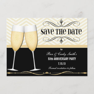 Save The Date Les verres de Champagne sauvent l'invitation de