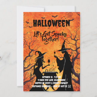Save The Date Let’s Get Spooky – Orange Halloween Invite