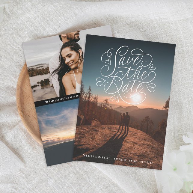 Save The Date Lettres cœurs Photo (Créateur téléchargé)