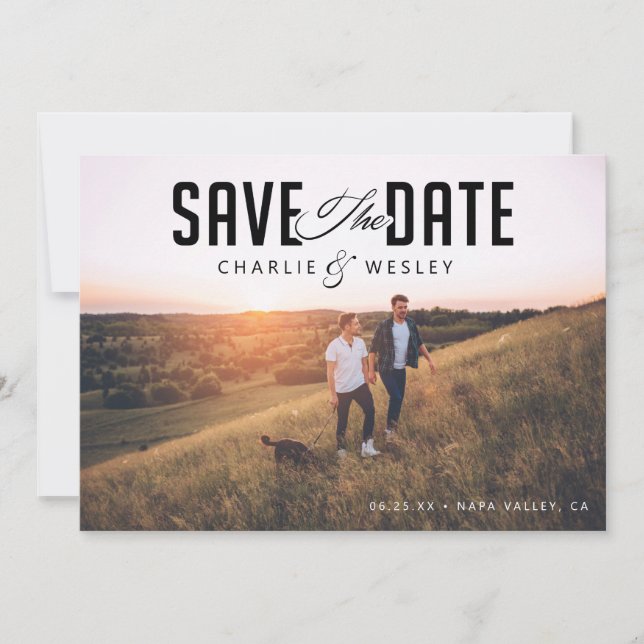 Save The Date LGBTQ Moderne Sauvez la Date avec Photo (Devant)