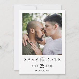 Save The Date LGBTQ Moderne Simple Élégant Photo Enregistrer la
