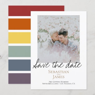 Save The Date LGBTQ Rainbow Personalized Photo