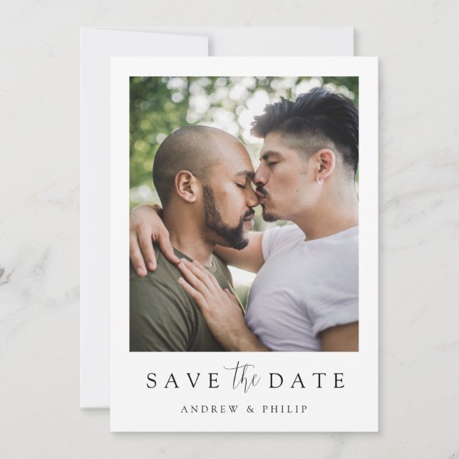 Save The Date LGBTQ Simple Élégante Photo Moderne (Devant)