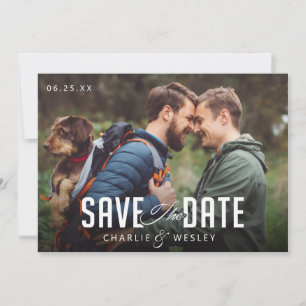 Save The Date LGBTQ Simple Traditionnel Enregistrer la Date avec