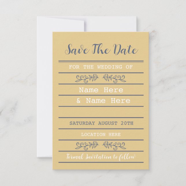 Save The Date Library Wedding Books Invites (Front)