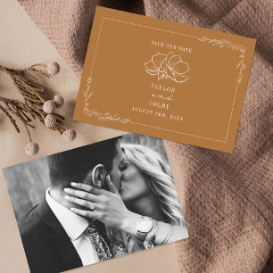 Save The Date Ligne Art Floral Mariage Goldenrod