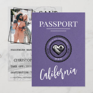 Save The Date Lilac California Passeport Enregistrer La Date
