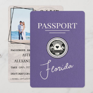 Save The Date Lilac Florida Passeport Enregistrer La Date