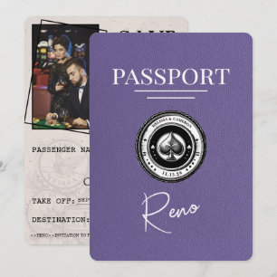 Save The Date Lilac Purple Reno Passeport Enregistrer La Date