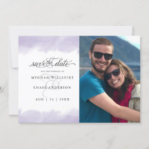 Save the Date    Lilac Watercolor Stroke Invitation