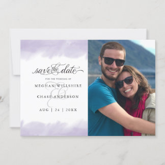 Save the Date  | Lilac Watercolor Stroke Invitation