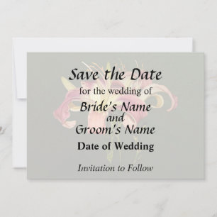 Save The Date Lilies Rose Foncé Avec Centres Jaunes