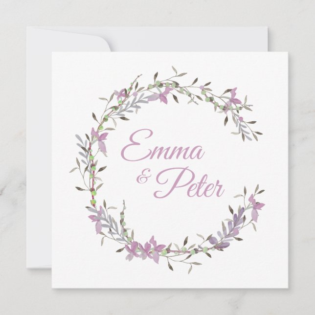 Save The Date Lillac Floral Wedding Design (Devant)