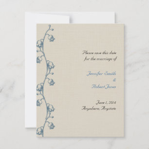 Save The Date Lily of the Valley on Ecru Linen Enregistrer la da
