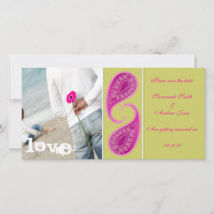 Save The Date Lime et framboise Paisley Enregistrer la date Votr