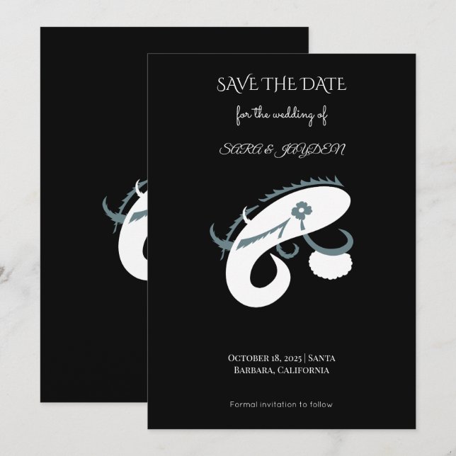 Save The Date Logo de pêche créatif – Conception moderne pour le (Devant / Derrière)