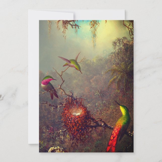 Save The Date L'orchidée de Cattleya et trois colibris Heade (Devant)