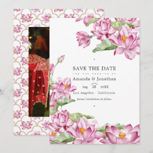 Save The Date Lotus Flower Mariage indien Photo