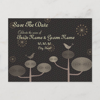 Save The Date Love Bird Invitation Postcard