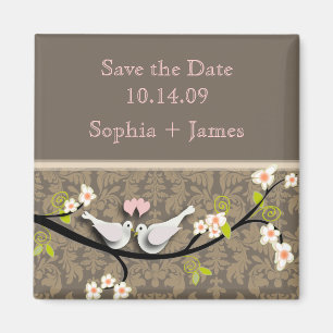Save the Date, love birds Magnet
