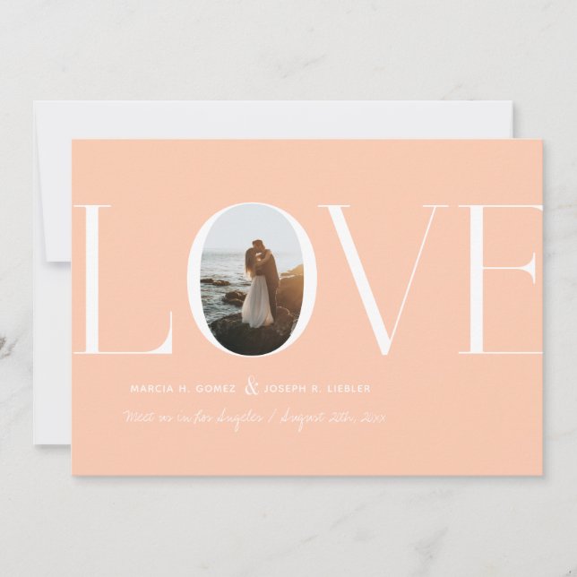 Save The Date Love Peach Photo (Devant)