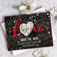 Save the Date Love Script Hawaii Beach Heart Photo