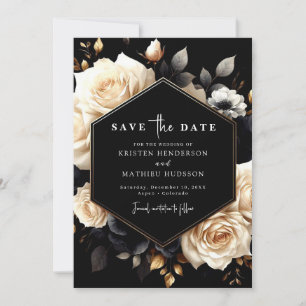 Save The Date Lovely Digital Gold et Black Mariage