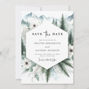 Save The Date Lovely Non Photo Mountain Mariage