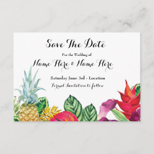 Save The Date Luau Rustic Aloha Tropical Lights