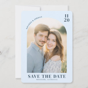 Save The Date Lumière Bleue Romantique Minimaliste Photo