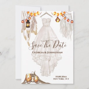 Save The Date Lumière de corde plume bohème lanterne macramé mar