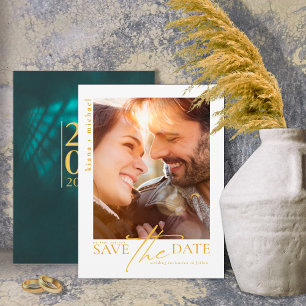 Save The Date Lumière de la Lune Mariage Emerald Green ID881