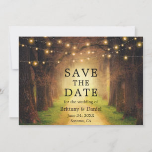 Save The Date Lumières de chaîne de Mariage de chemin de forêt r