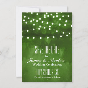 Save The Date Lumières de chaîne rustiques de la forêt verte Enr
