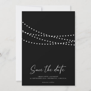 Save The Date Lumières de ficelle minimales modernes Photo Enreg
