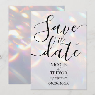 Save The Date Lumières iridescentes personnalisées Mariage