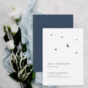 Save The Date Lune et étoiles Mariage céleste moderne