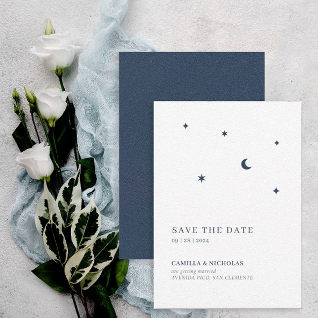 Save The Date Lune et étoiles Mariage céleste moderne (Créateur téléchargé)