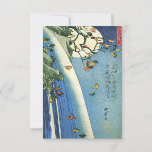 Save The Date Lune Hiroshige Au-Dessus D'Une Cascade